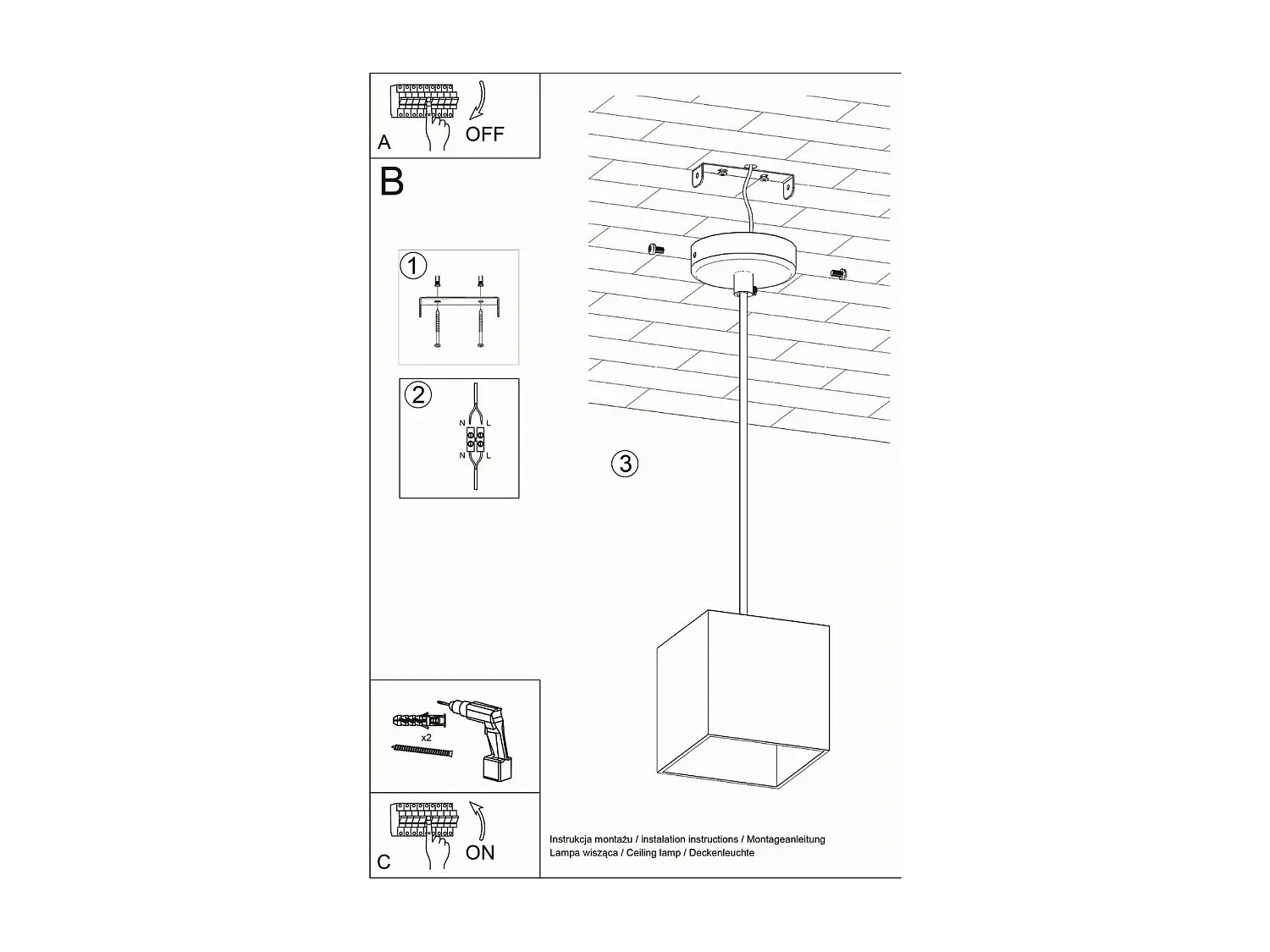 Lampe suspendue Quasar 1 blanc