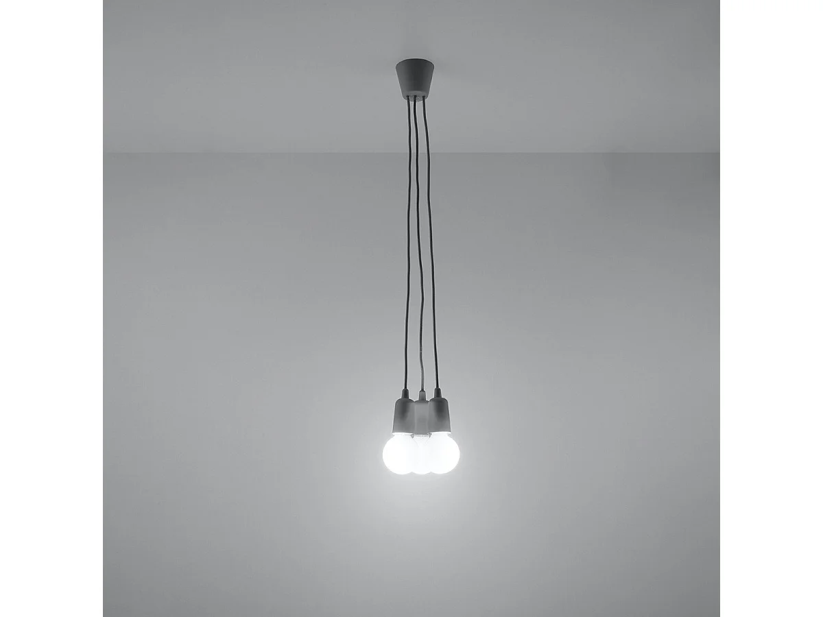 Lampe pendante Dione 3 gris