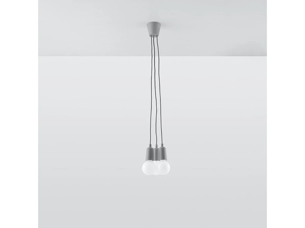 Lampe pendante Dione 3 gris