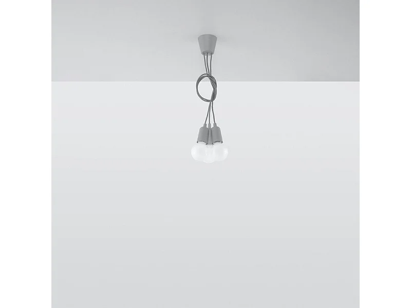 Lampe pendante Dione 3 gris