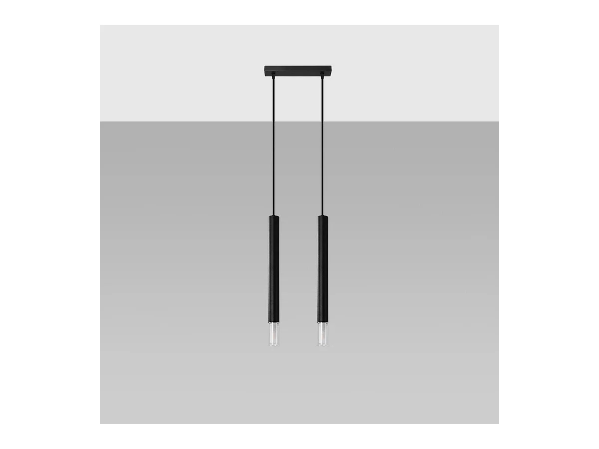 Lampe pendante Ziva 2 noir