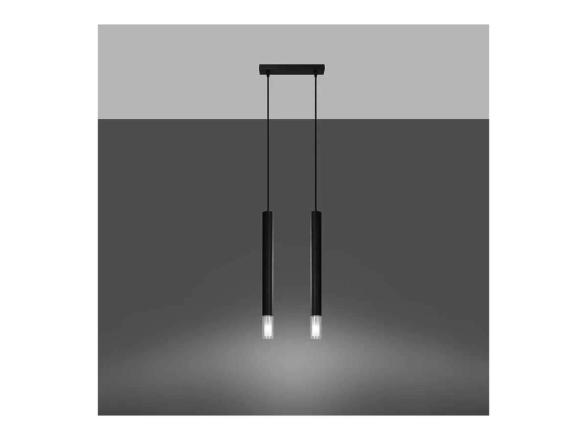 Lampe pendante Ziva 2 noir