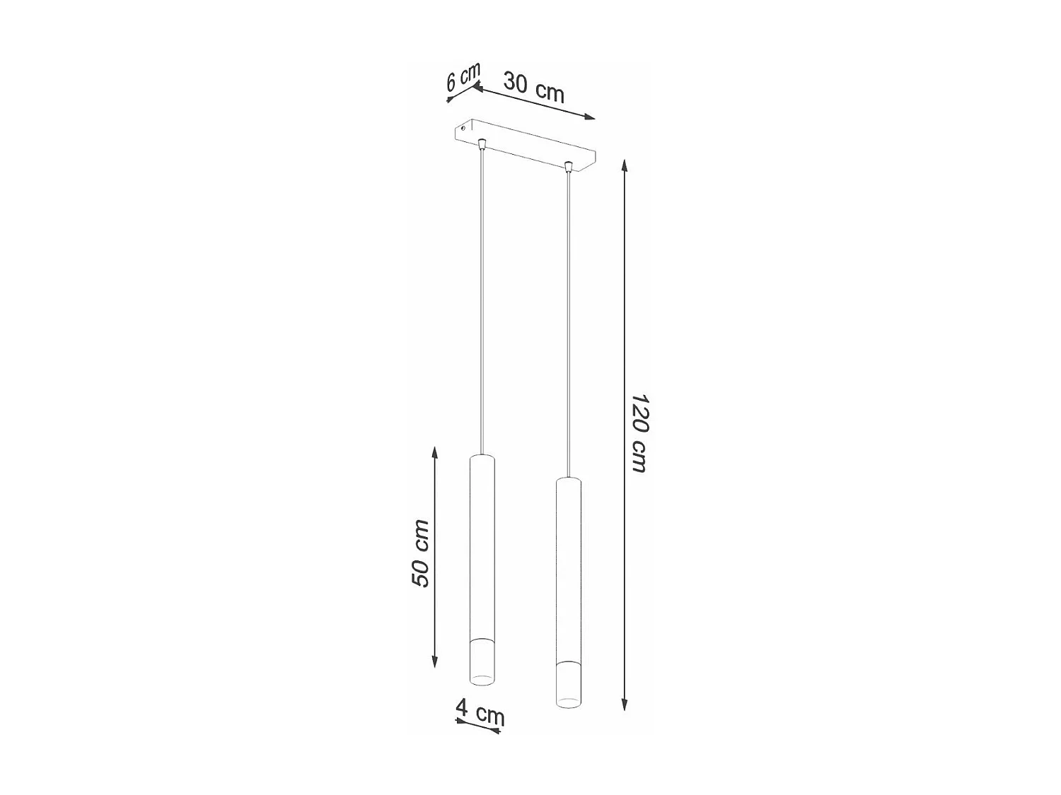 Lampe pendante Ziva 2 noir