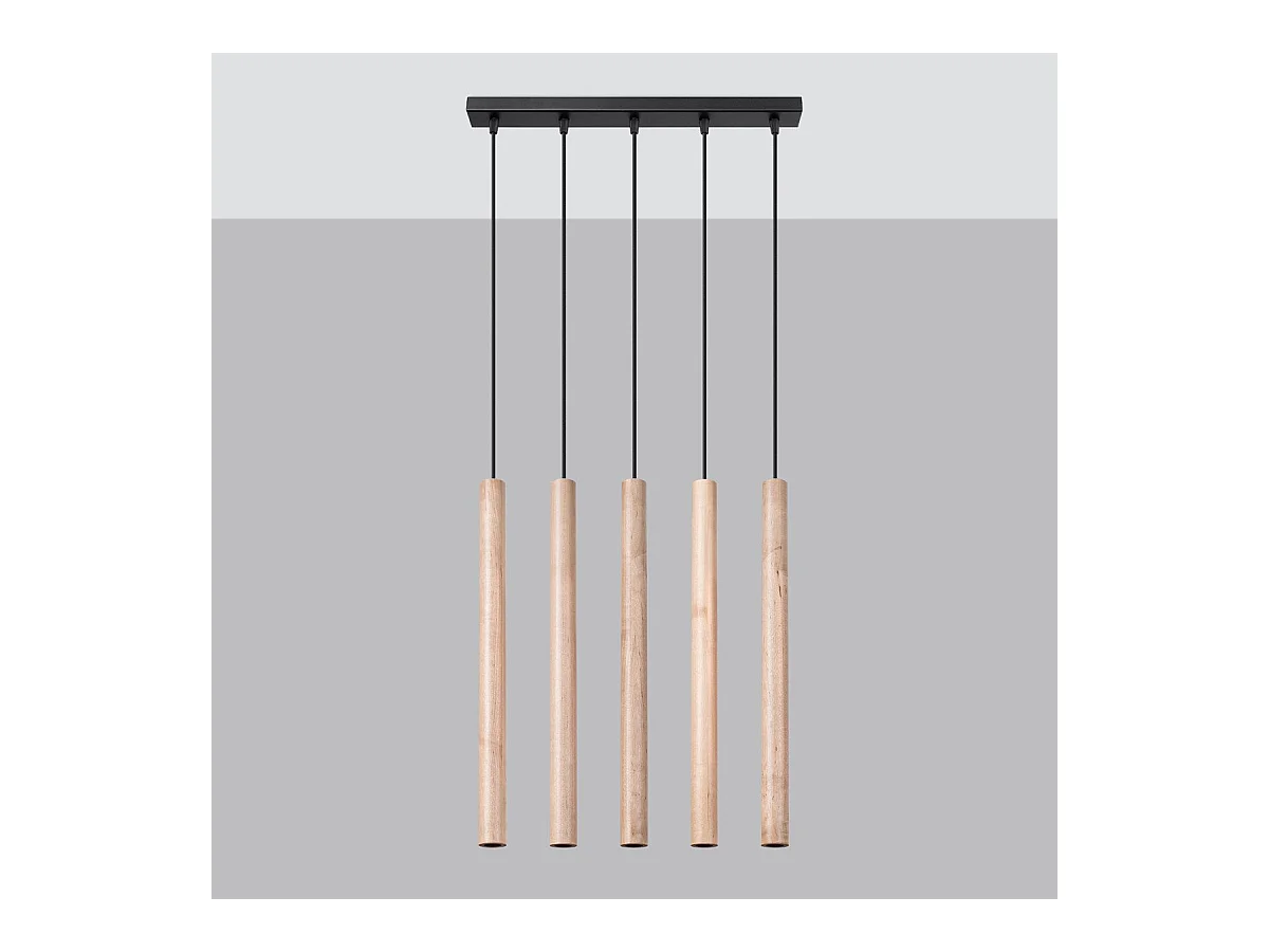 Lampe suspendue Novastel 5L bois