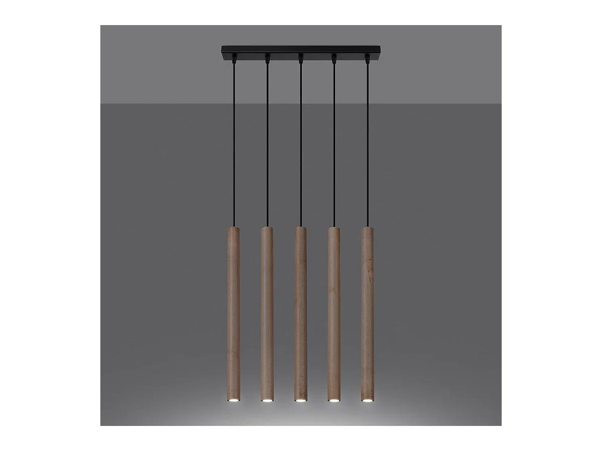 Lampe suspendue Novastel 5L bois