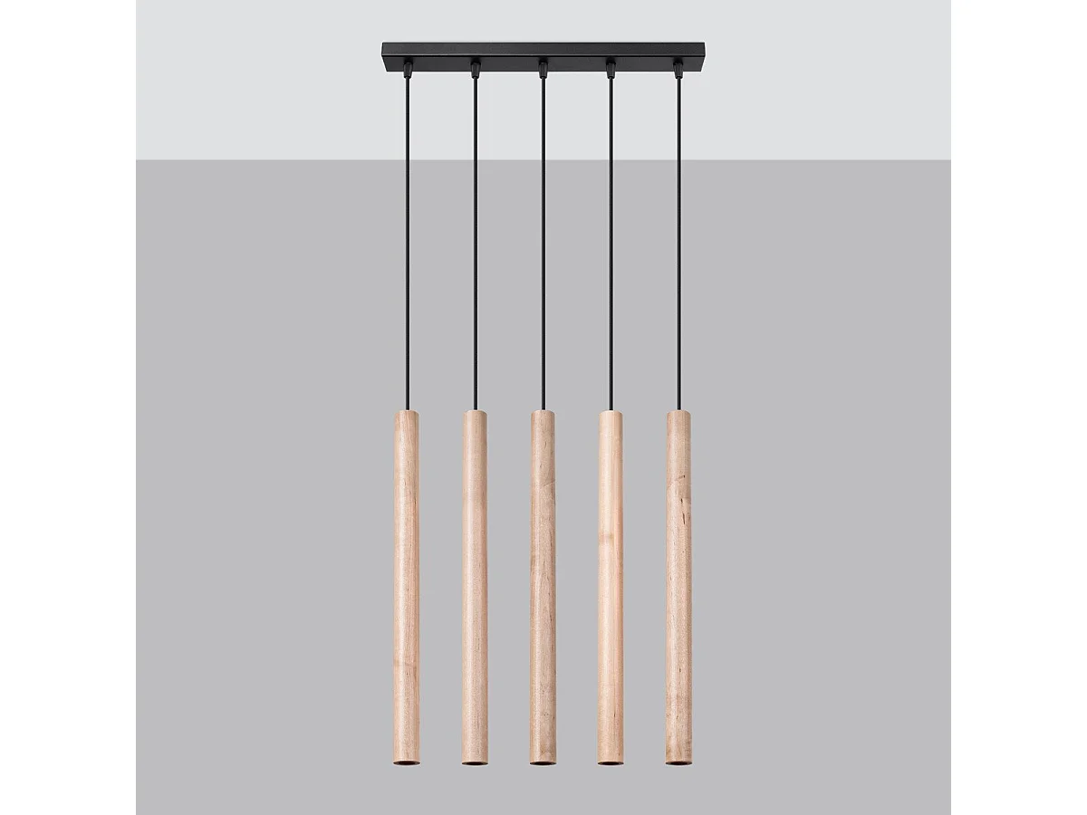 Lampe suspendue Novastel 5L bois