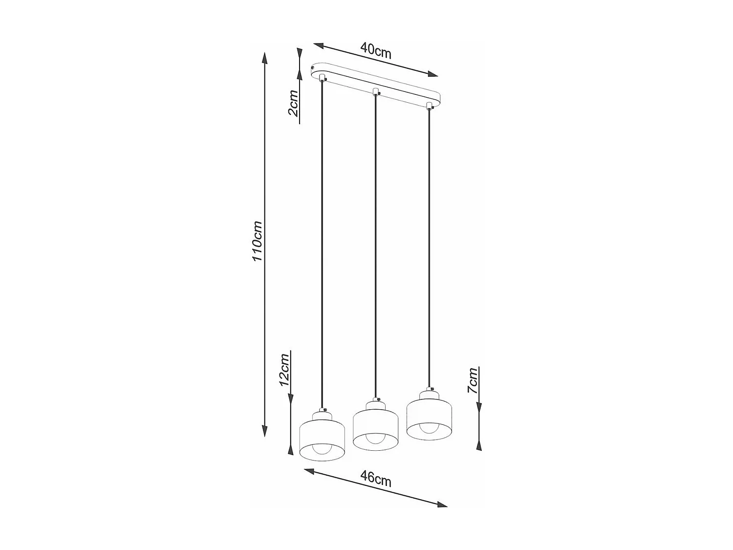 Lampe suspendue Savitar 3 noir