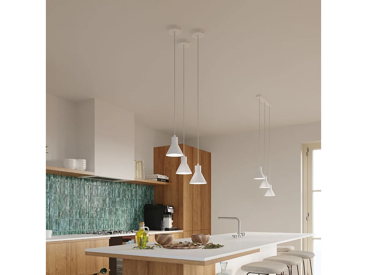 Lampe pendante Yara 3 blanche [E27].