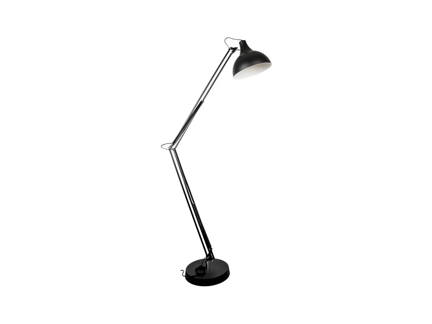 Lámpara de pie Antigona Lumit articulada con altura ajustable negro Ø30 cm