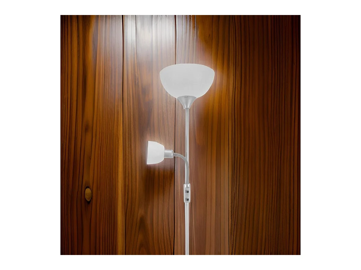 Lámpara de pie Torino Bel Air 80W + brazo orientable plata Ø25x179 cm