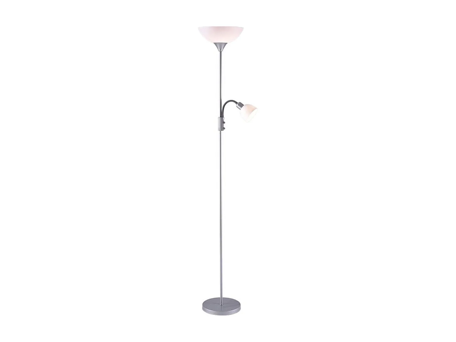 Lámpara de pie Torino Bel Air 80W + brazo orientable plata Ø25x179 cm