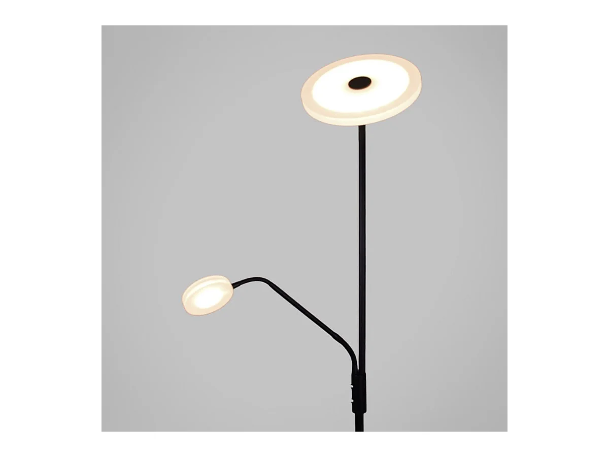 Lámpara de pie Bayani Lumit con lámpara de lectura negro Ø25x179 cm