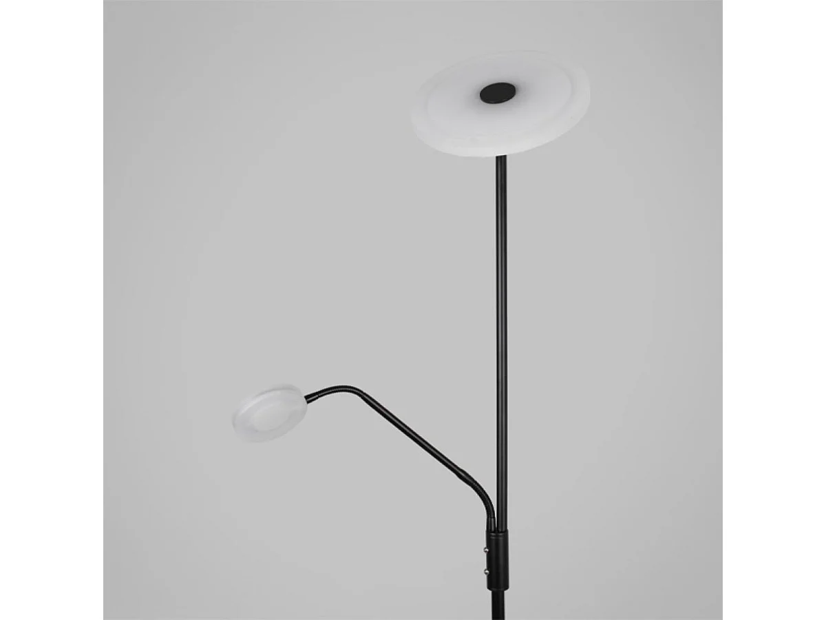 Lámpara de pie Bayani Lumit con lámpara de lectura negro Ø25x179 cm