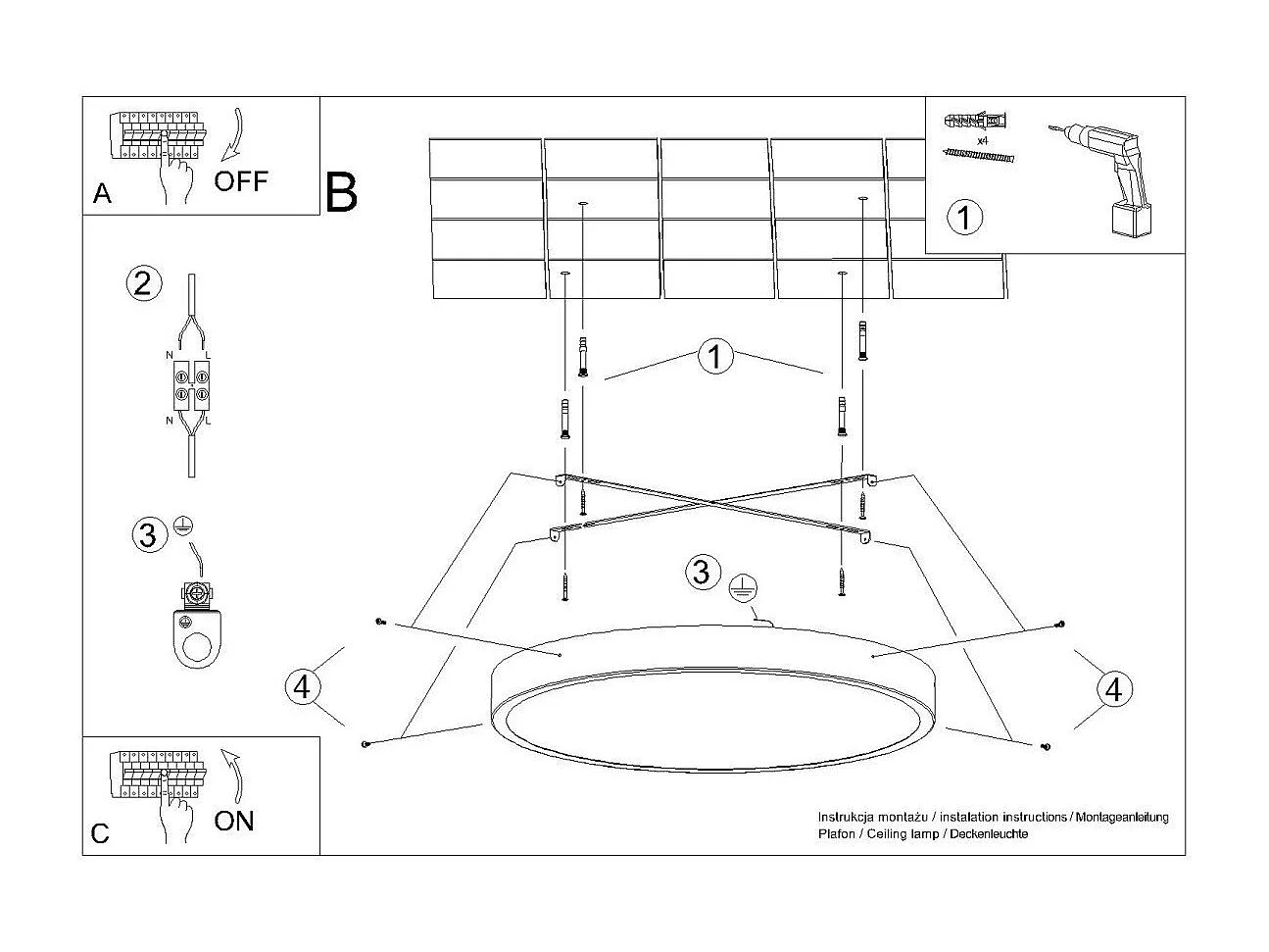 Plafonnier OnyxStar 50 blanc LED 3000K
