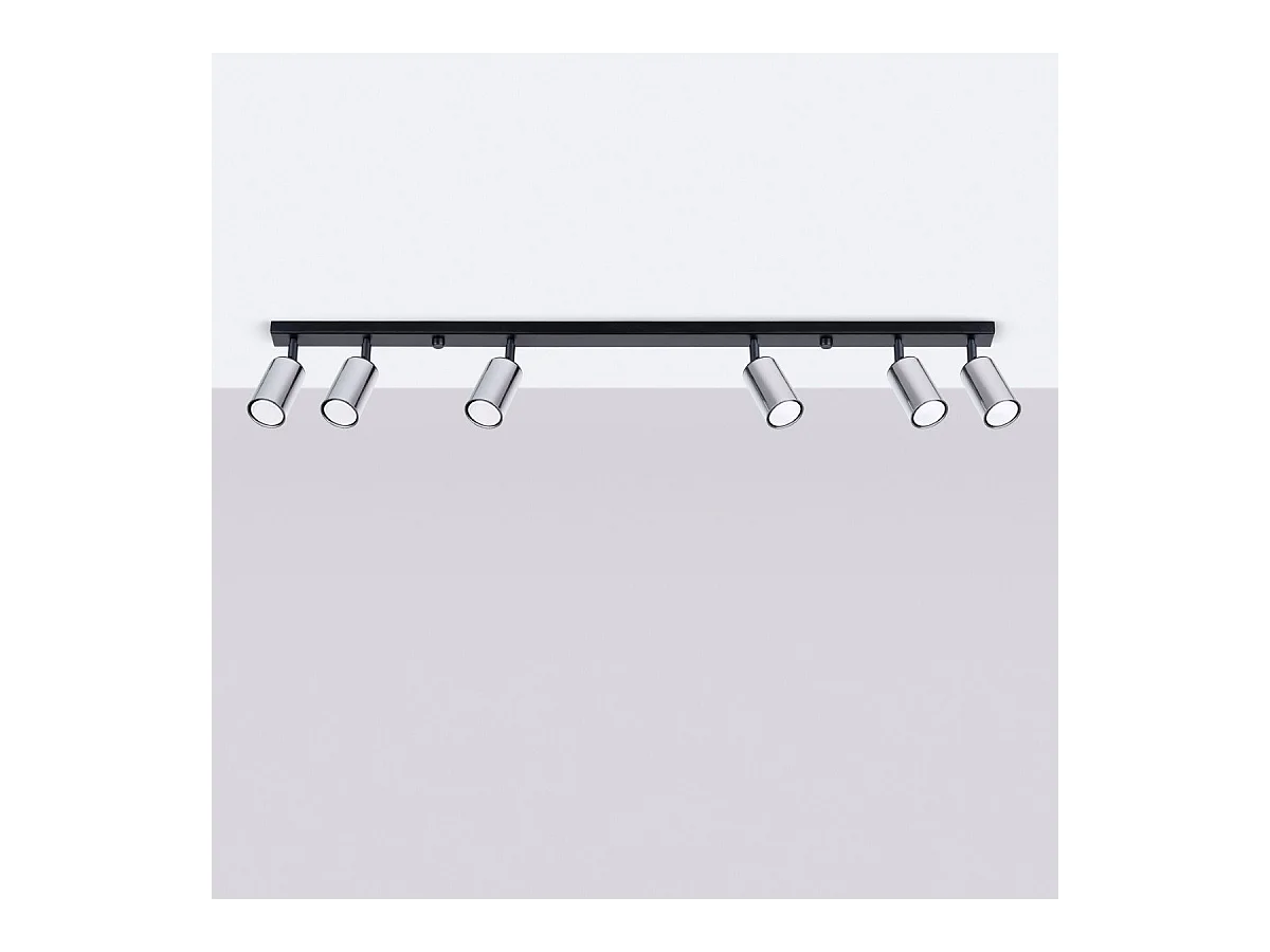 Plafonnier Vespera 6L noir-chrome