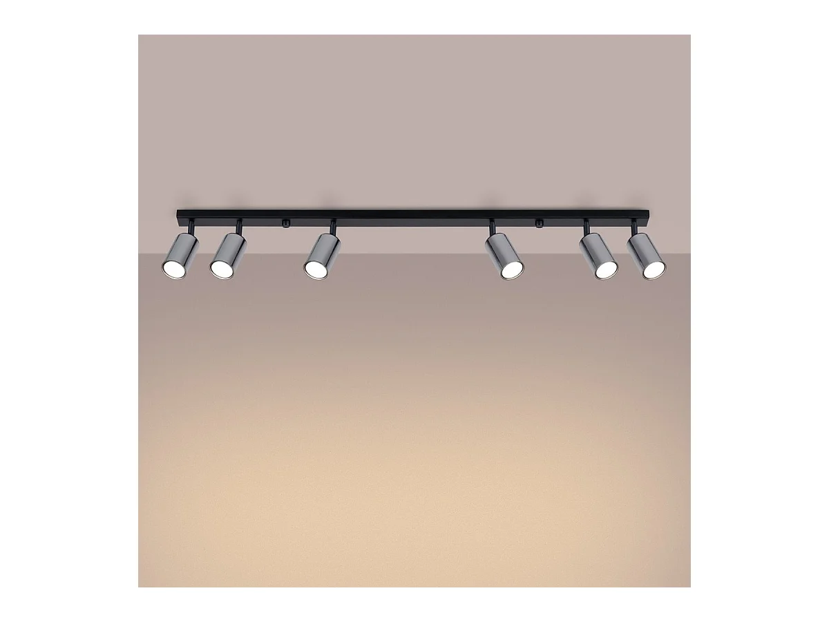 Plafonnier Vespera 6L noir-chrome