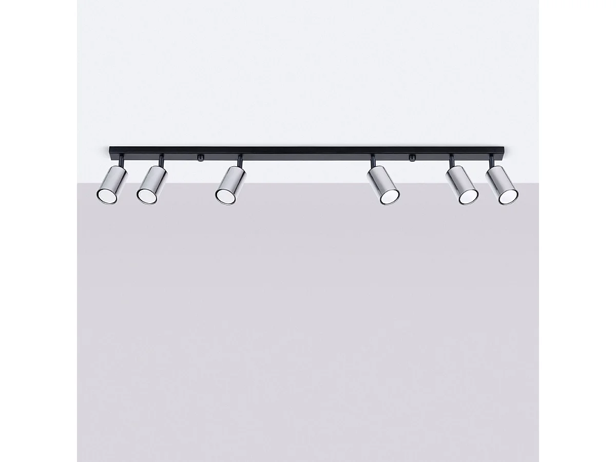 Plafonnier Vespera 6L noir-chrome