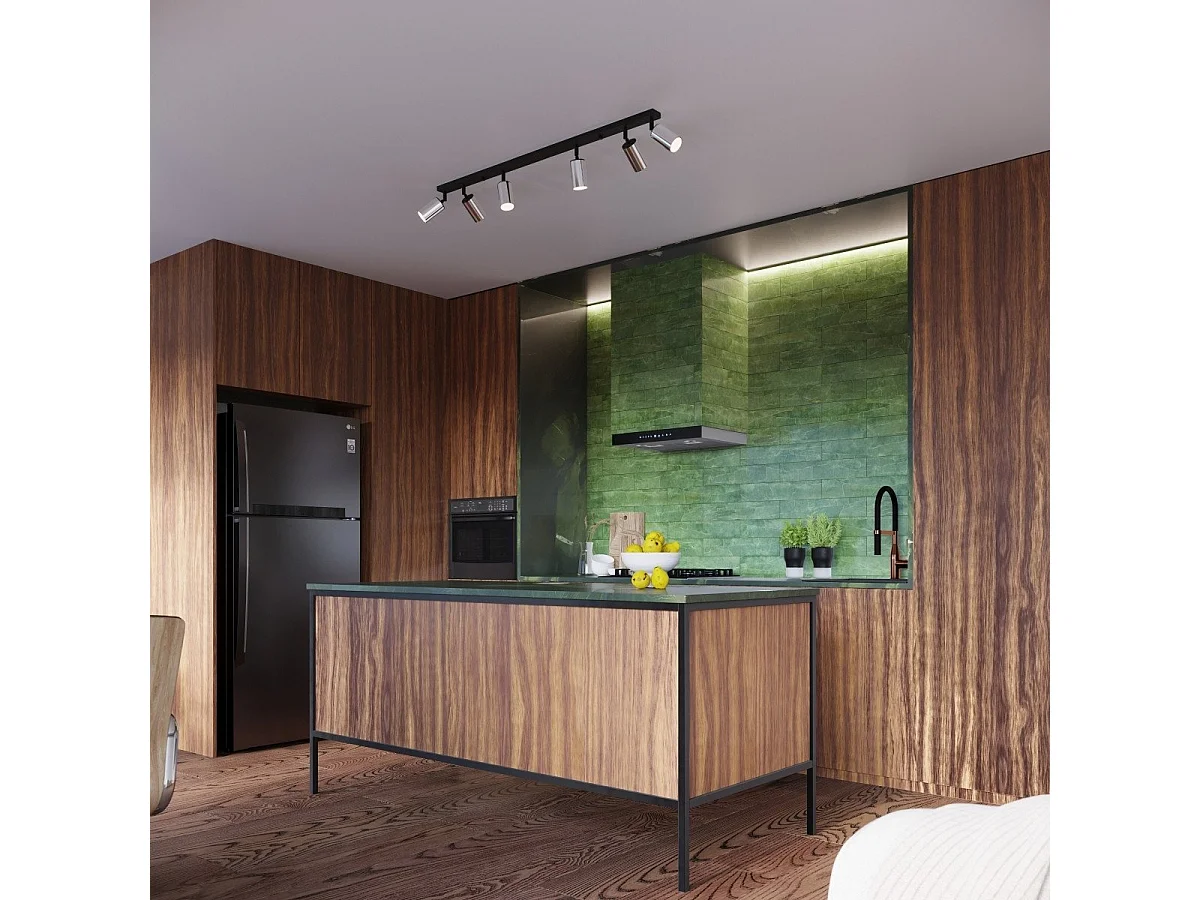 Plafonnier Vespera 6L noir-chrome