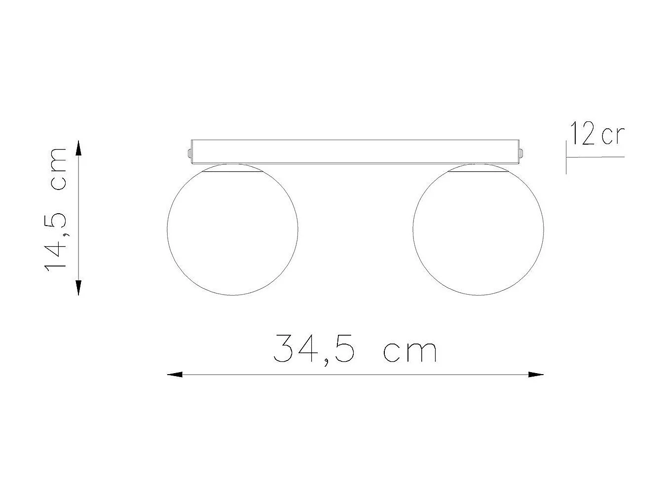 Plafonnier Seraphine 2 noir