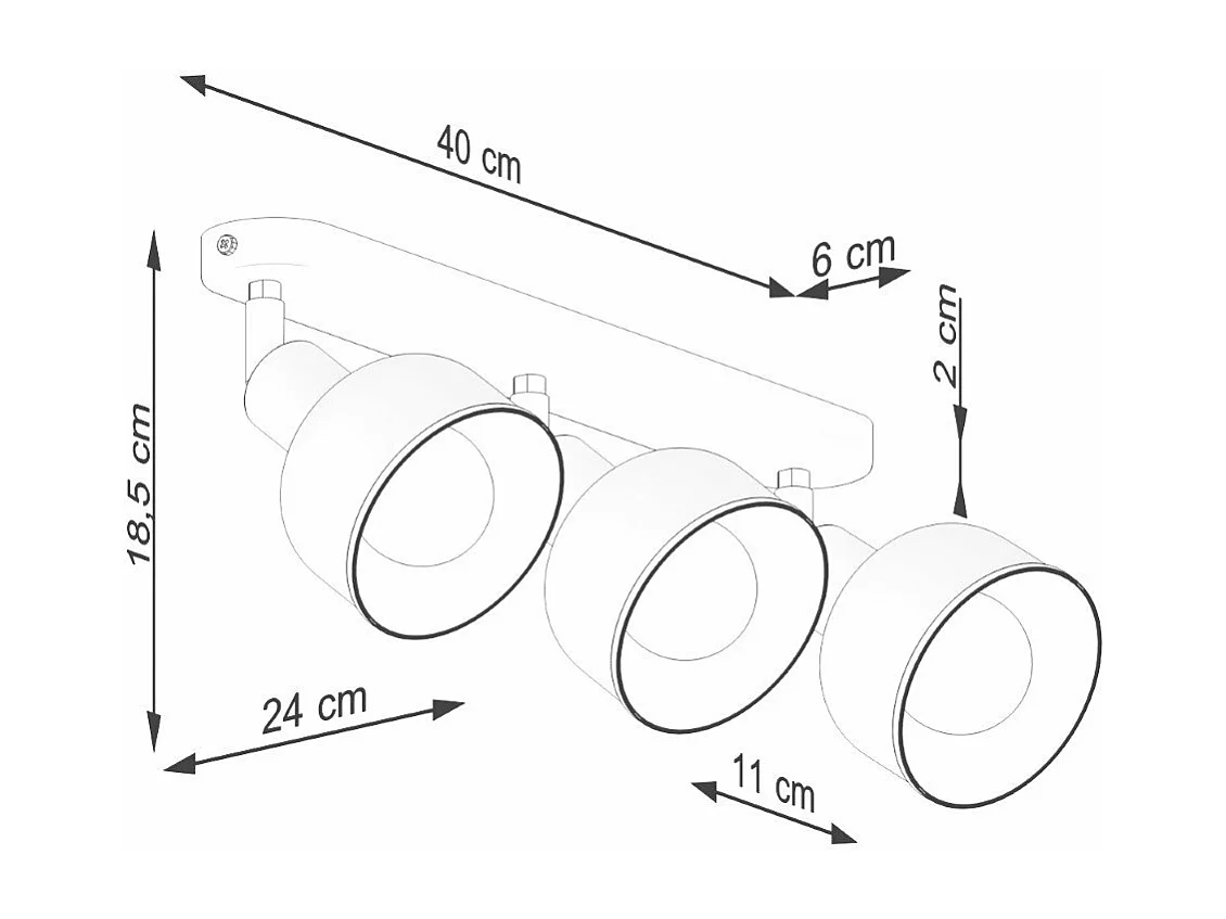 Plafonnier Elara 3 noir