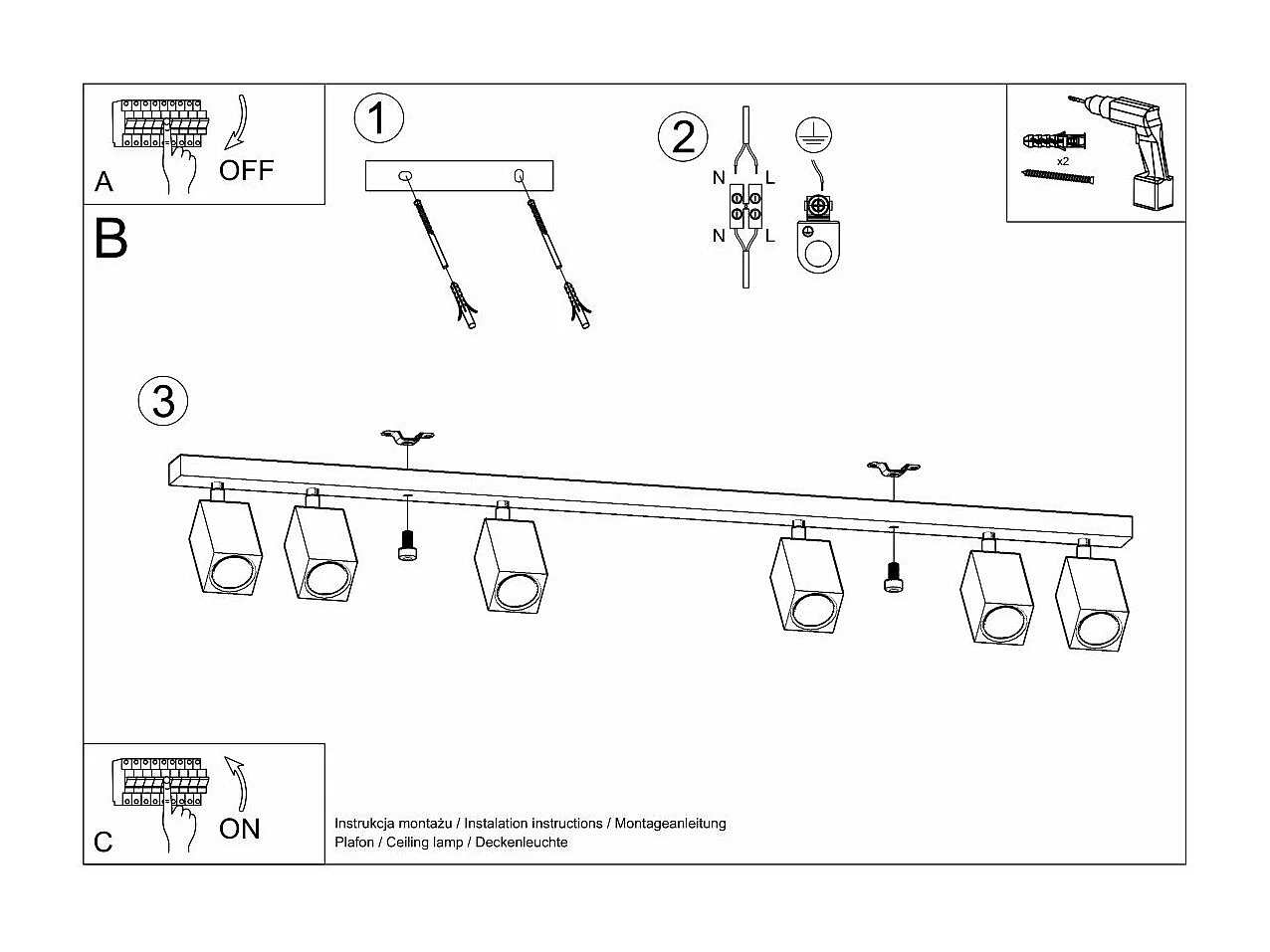 Plafonnier Kepler 6 chêne