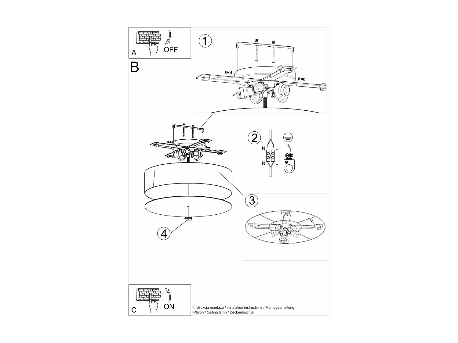 Plafonnier Aspidiske 50 noir