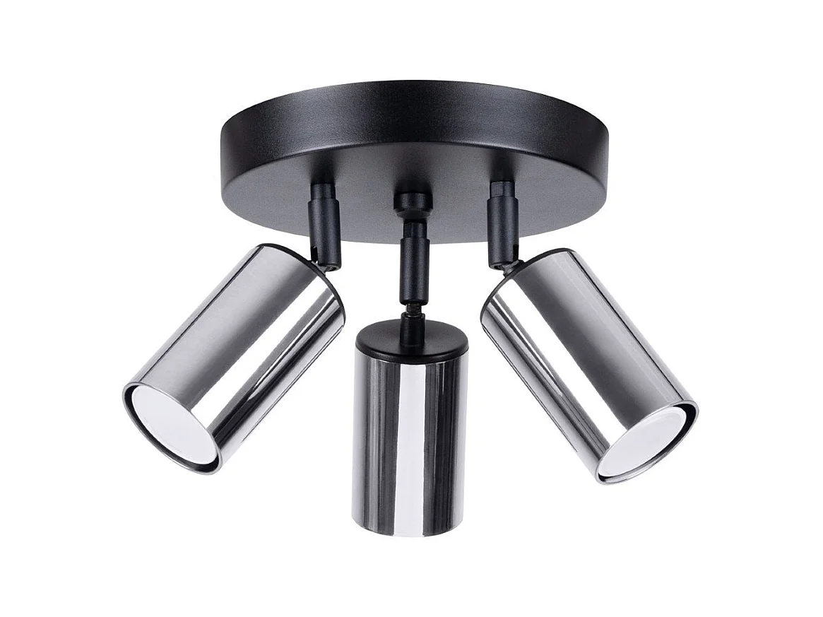 Plafonnier Vespera 3P noir-chrome