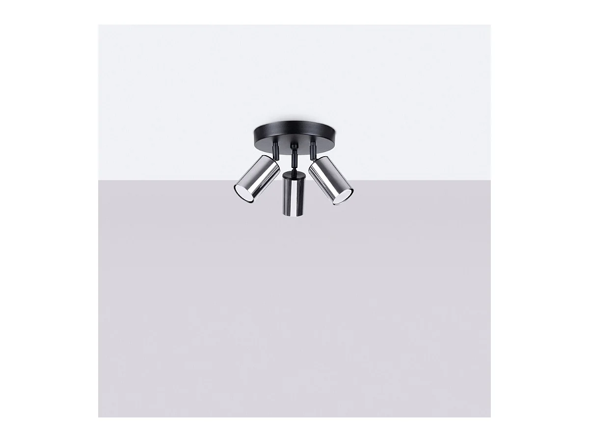 Plafonnier Vespera 3P noir-chrome