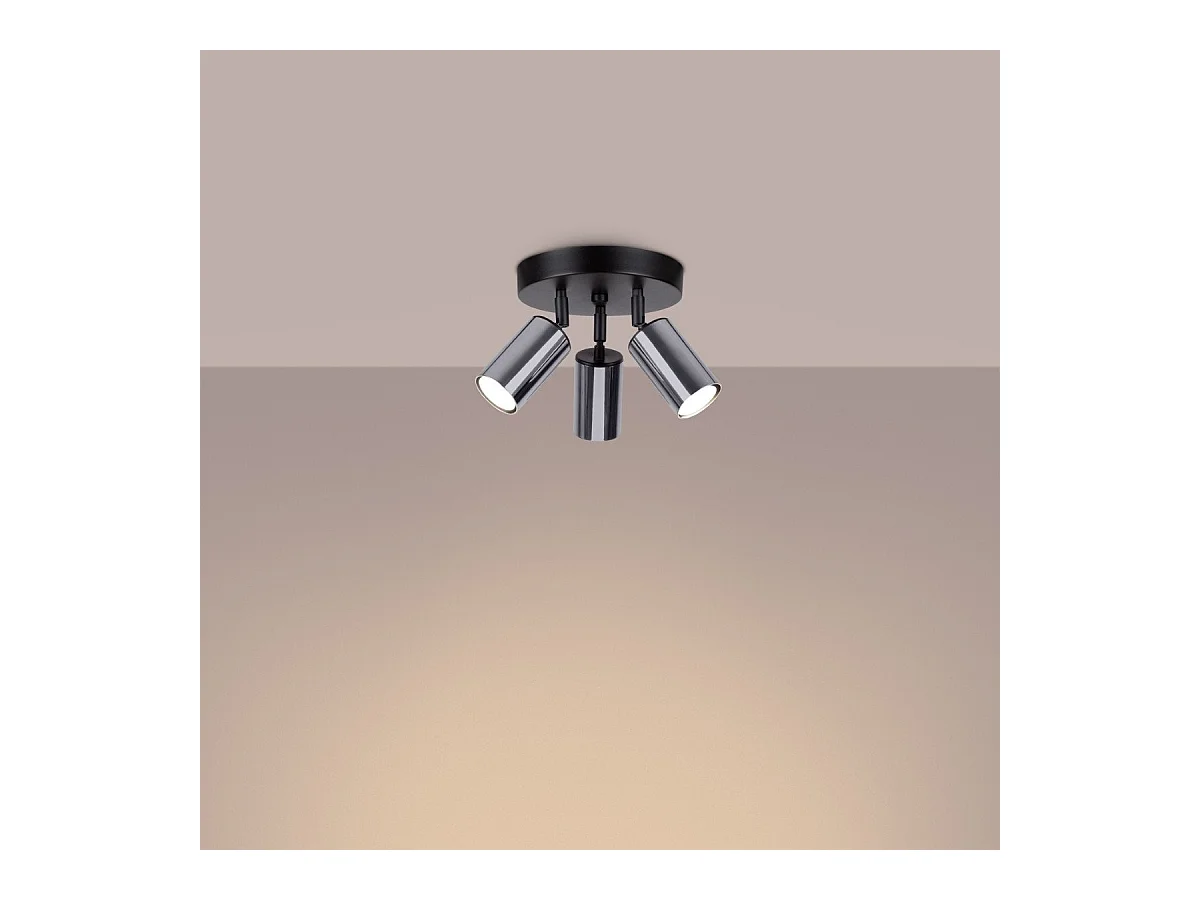 Plafonnier Vespera 3P noir-chrome