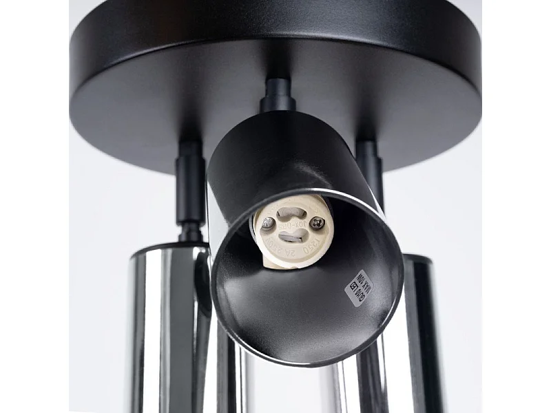 Plafonnier Vespera 3P noir-chrome