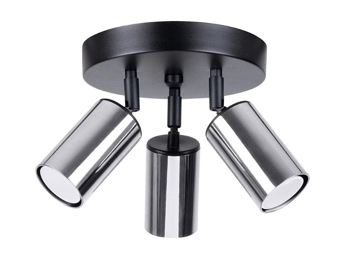 Plafonnier Vespera 3P noir-chrome