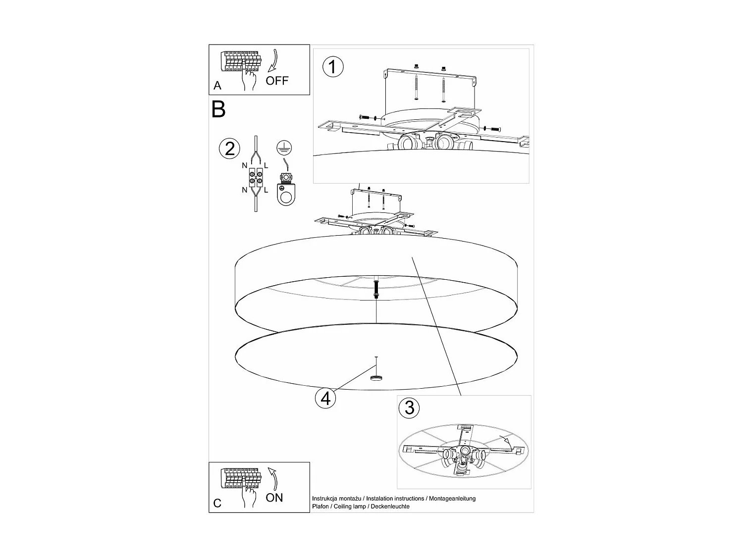 Plafonnier Aspidiske 100 noir