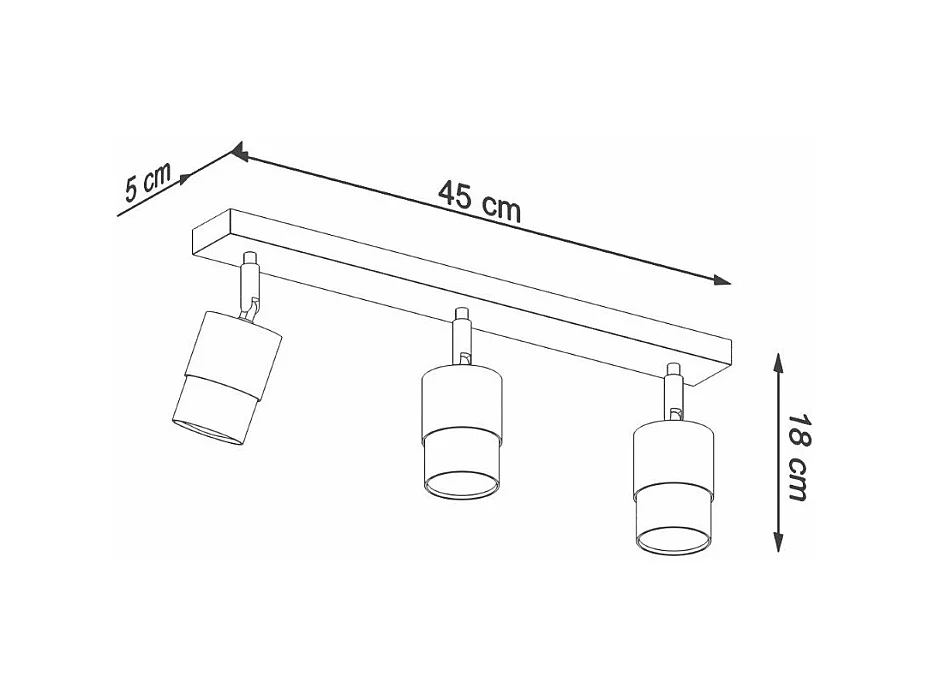 Plafonnier Nereus 3 noir-doré