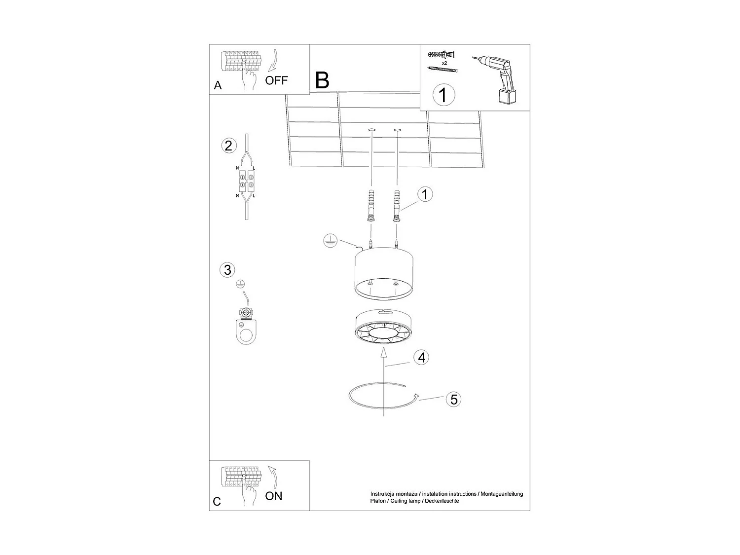 Plafonnier Diadem blanc LED