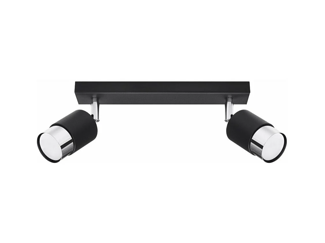 Plafonnier Nereus 2 noir-chrome