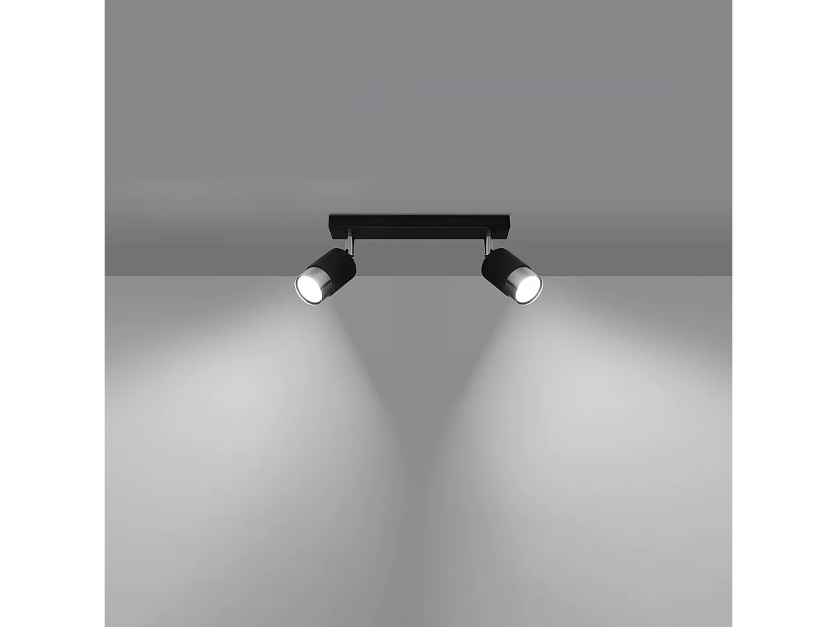 Plafonnier Nereus 2 noir-chrome