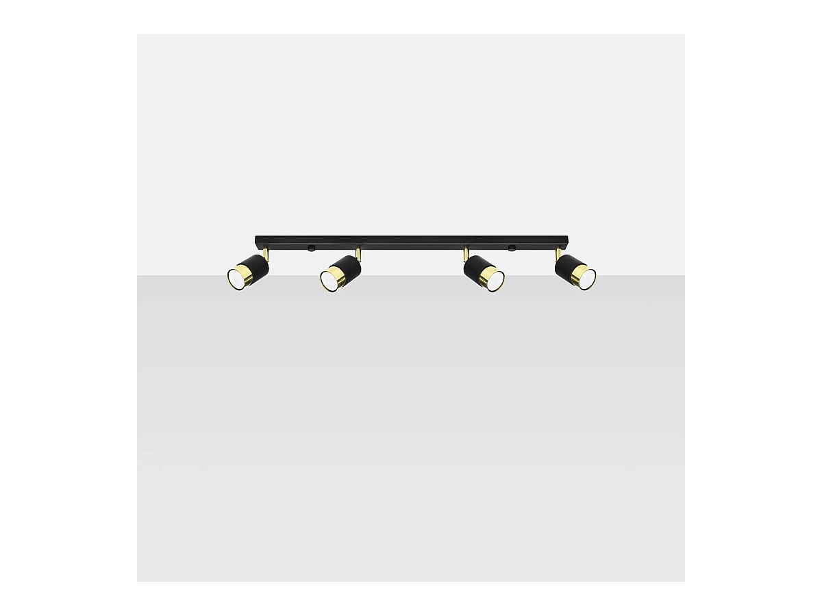 Plafonnier Nereus 4 noir-doré