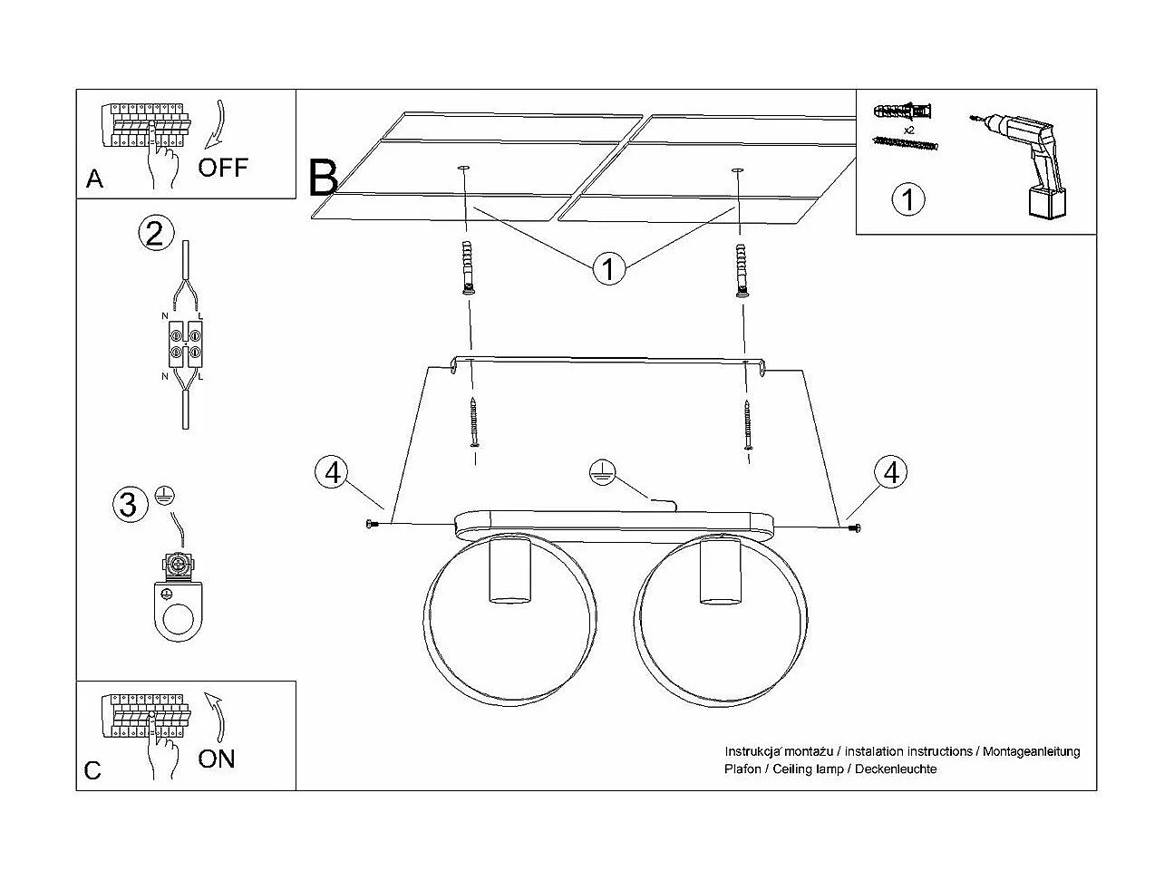 Plafonnier Siria 2 blanc