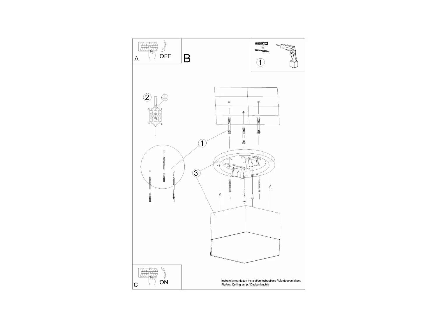 Plafonnier Noor 13 blanc