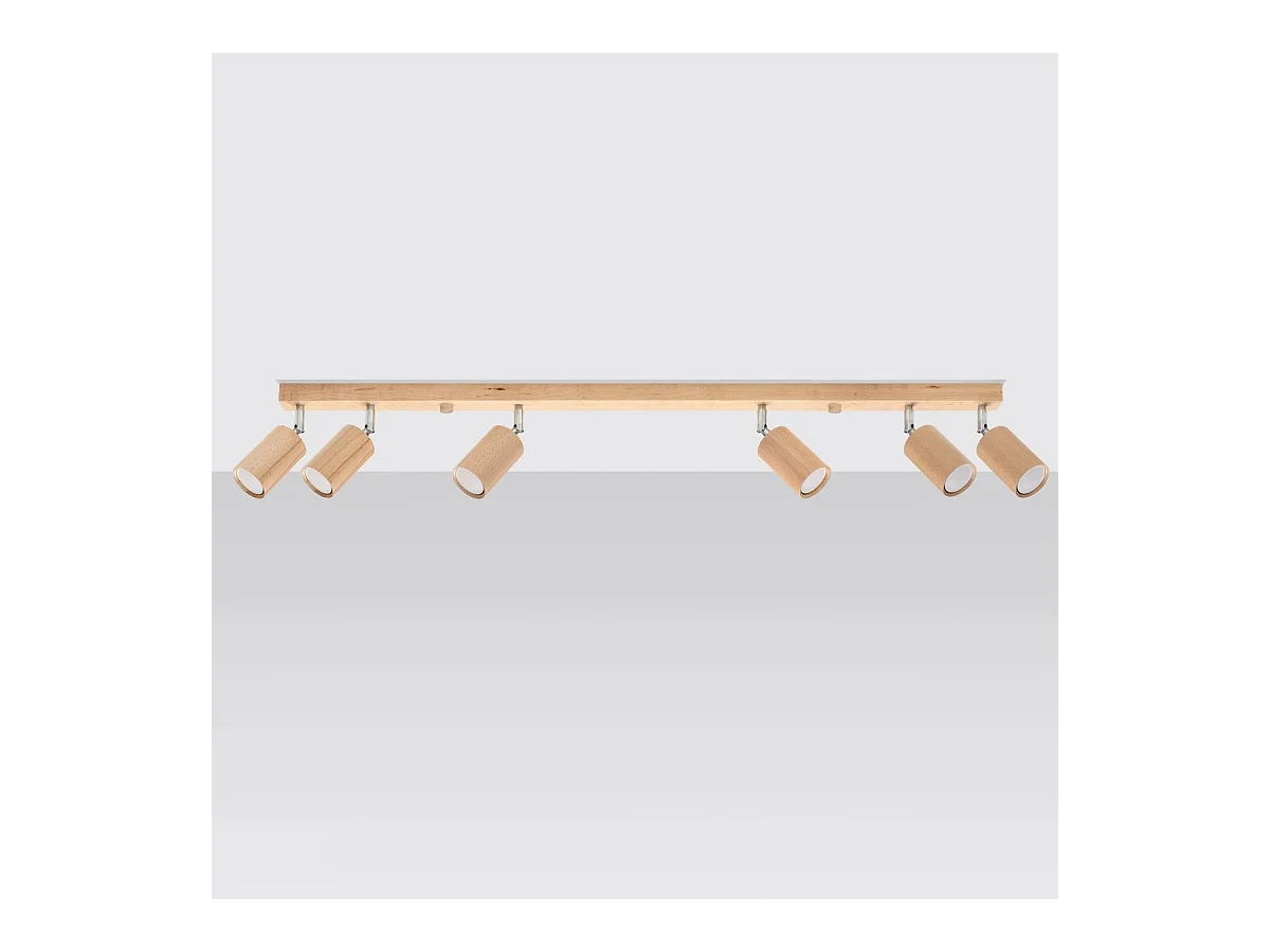 Plafonnier Boreal 6 en bois naturel