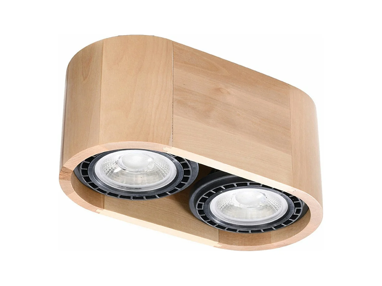 Plafonnier Nova 2 bois naturel