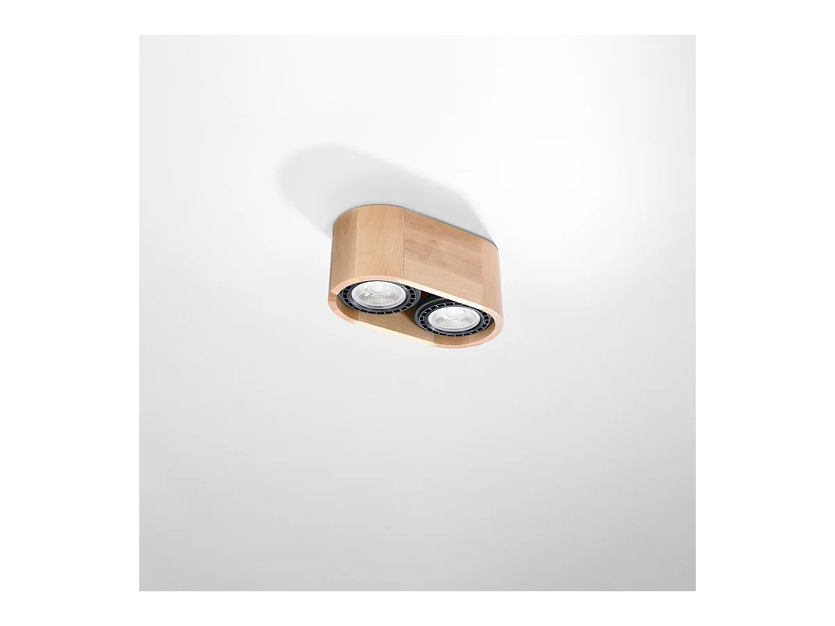 Plafonnier Nova 2 bois naturel