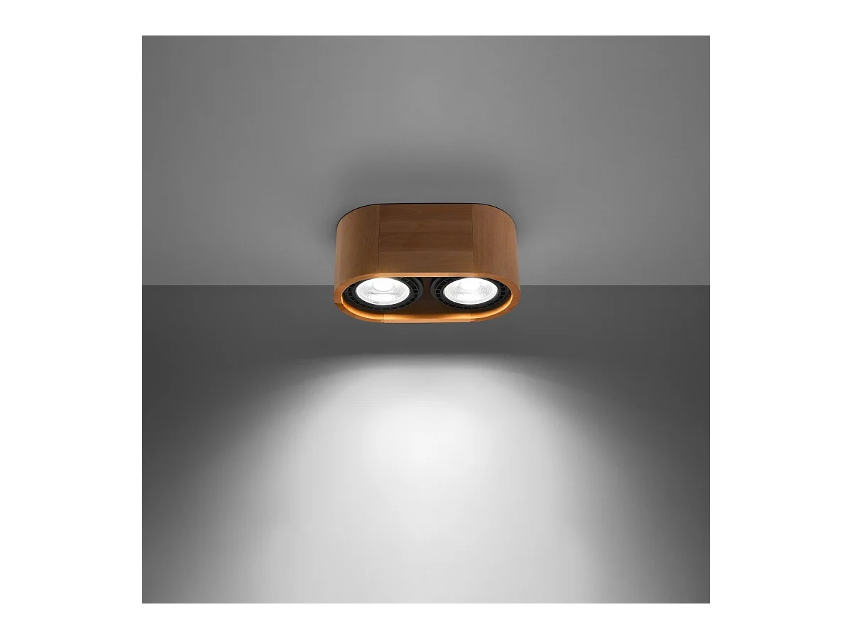 Plafonnier Nova 2 bois naturel