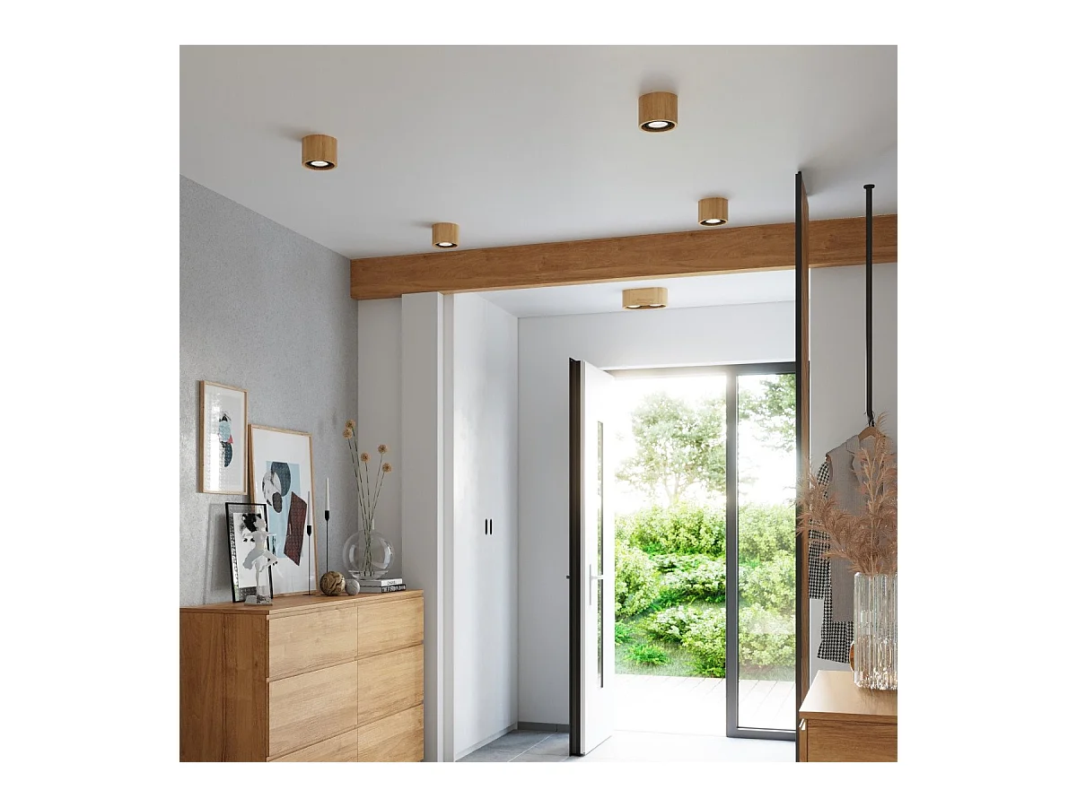 Plafonnier Nova 2 bois naturel