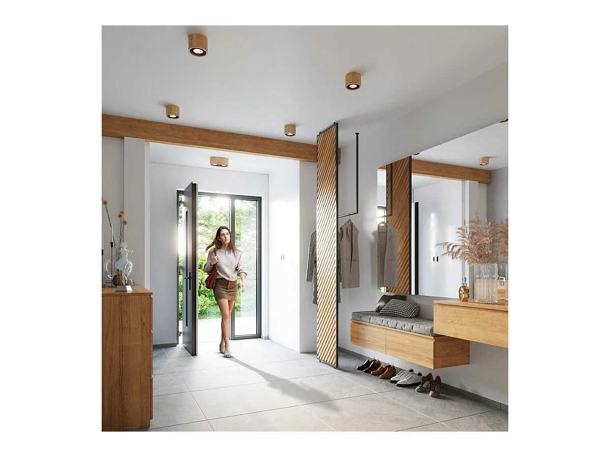 Plafonnier Nova 2 bois naturel