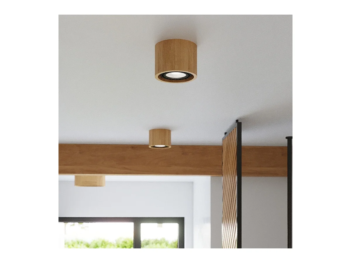 Plafonnier Nova 2 bois naturel