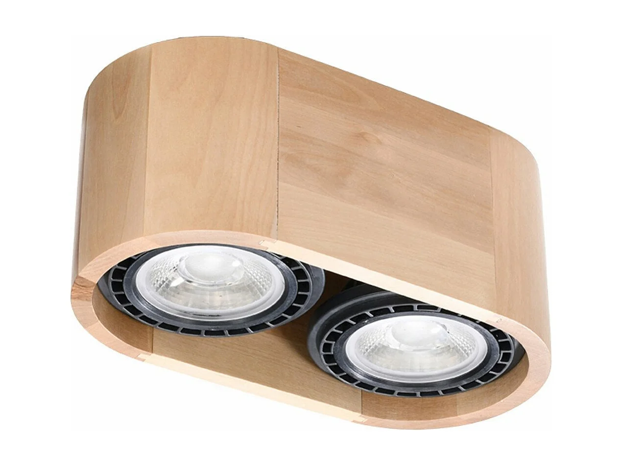 Plafonnier Nova 2 bois naturel