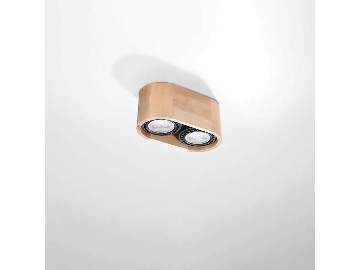 Plafonnier Nova 2 bois naturel