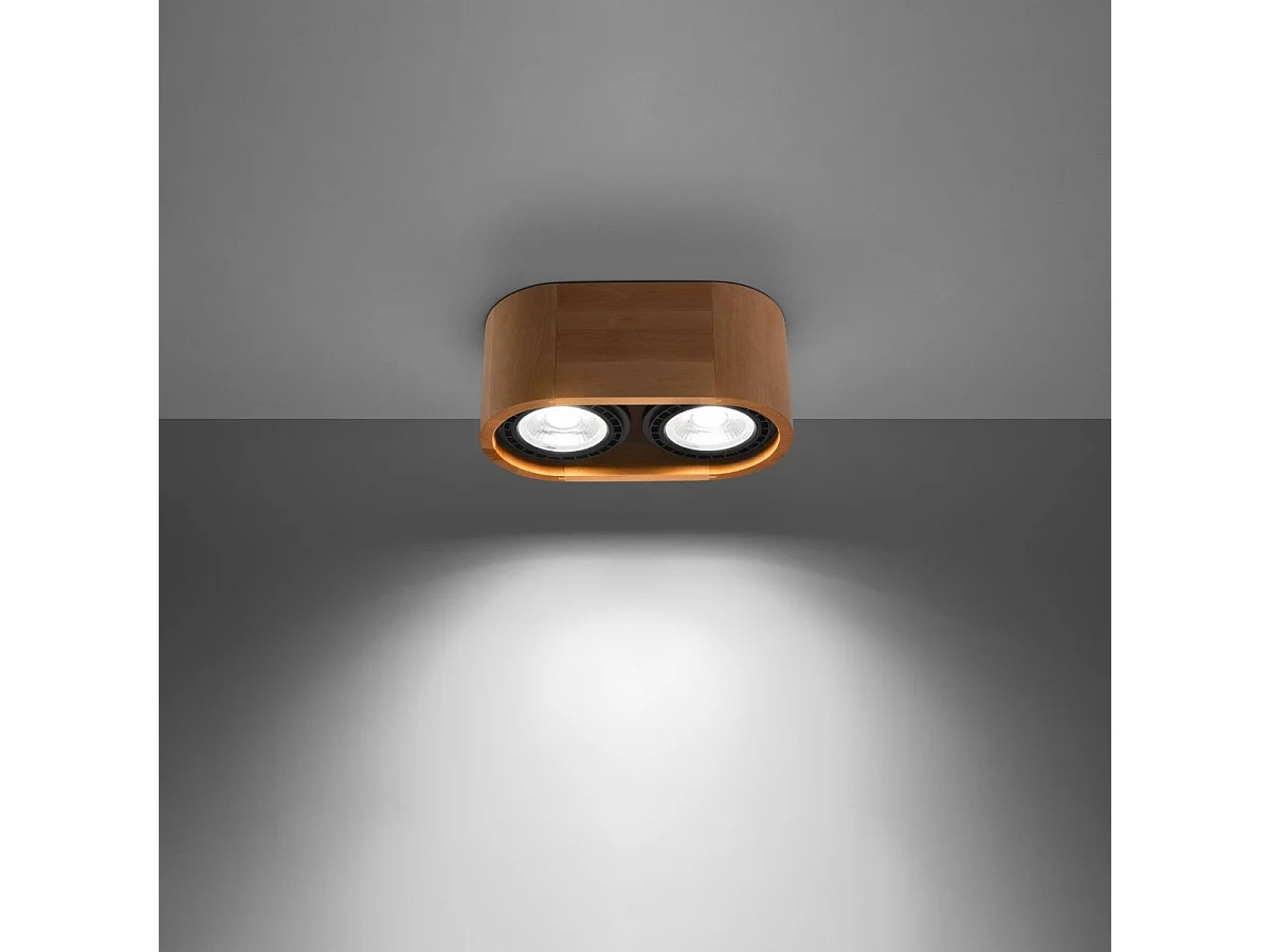 Plafonnier Nova 2 bois naturel