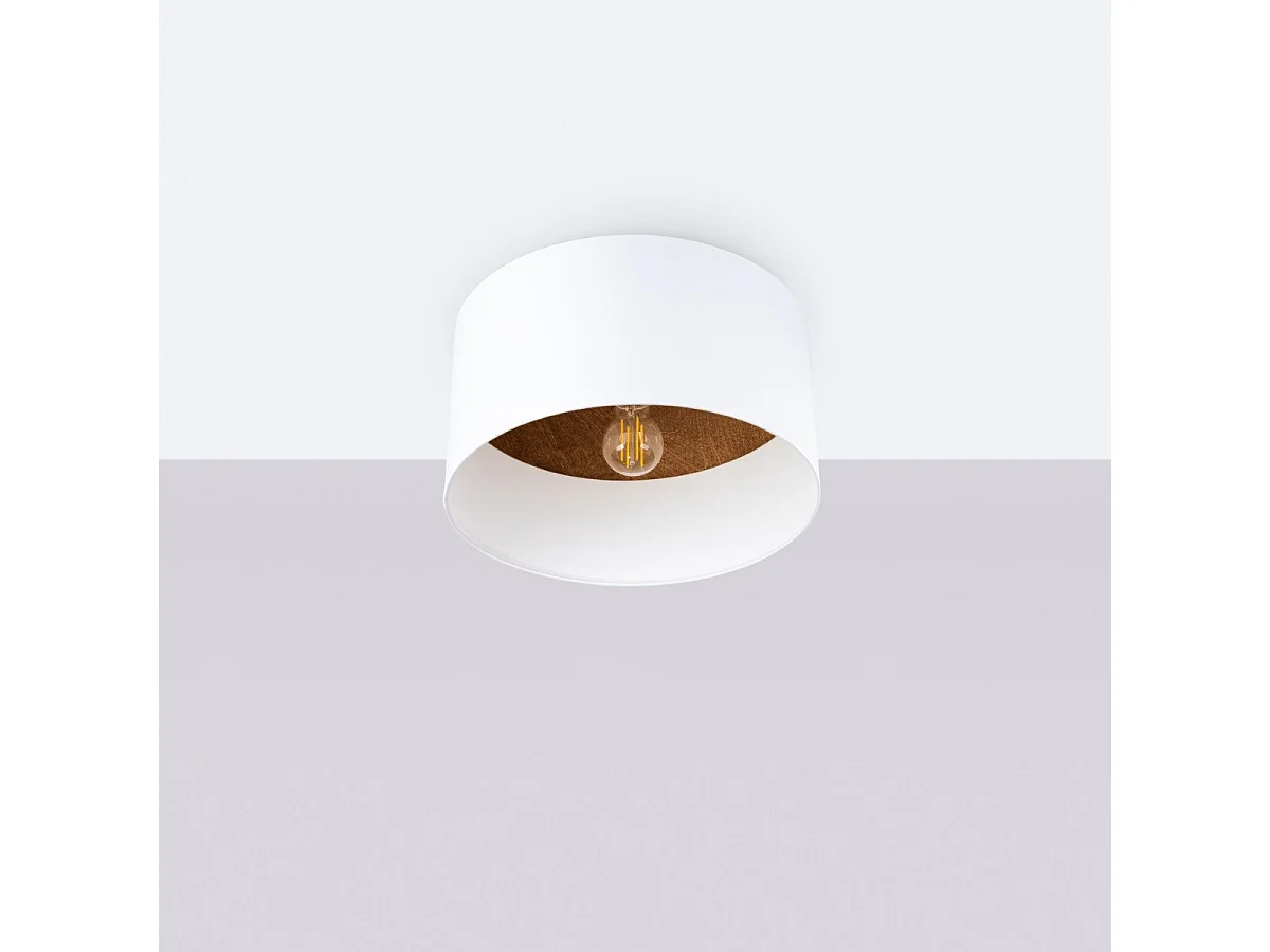 Plafonnier Marisol blanc-marron foncé